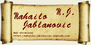 Mahailo Jablanović vizit kartica